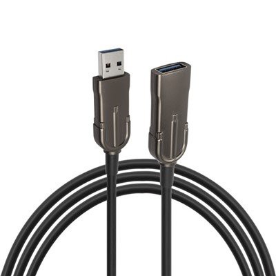 USB3.0 Kabel od moškega do ženskega s črnim ponikljanim ohišjem